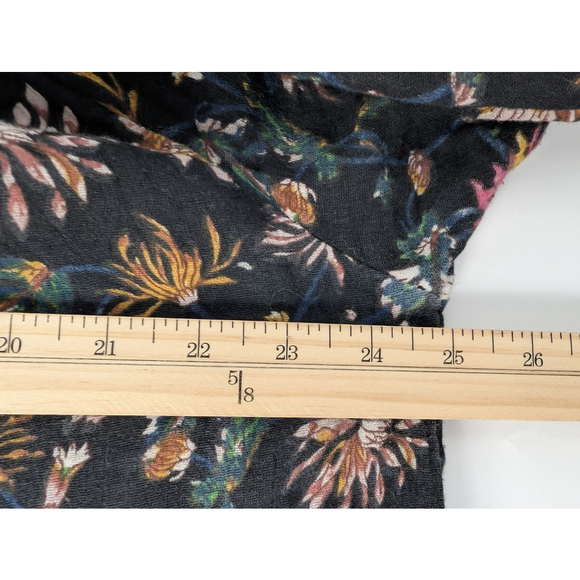 Natural Life Sienna Mini Dress Black Floral Size L XL Cottagecore Boho Peasant - Picture 10 of 12